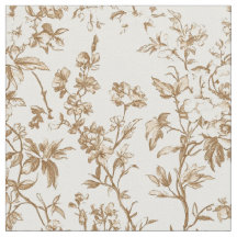 Tela de Toile de Vid Floral Beige Antiguo