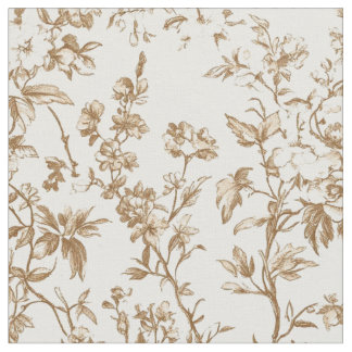 Tela de Toile de Vid Floral Beige Antiguo