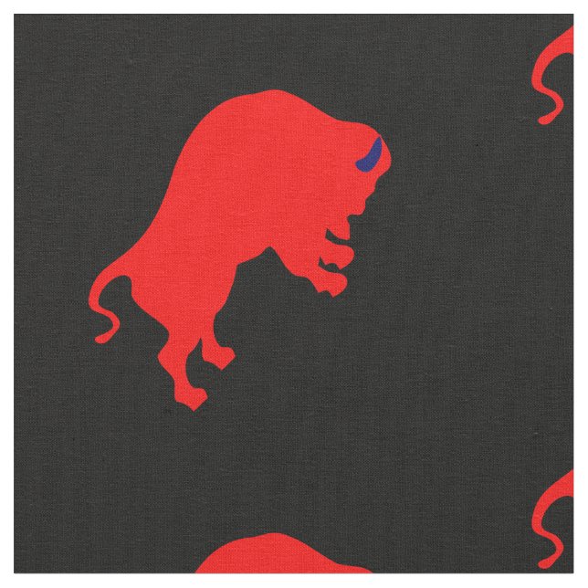 Tela de toros rojos, negro (De cerca)