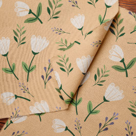 Tela de vainilla con flores blancas suaves
