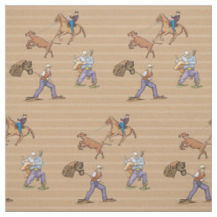 Tela de Vaqueros del Oeste Rodeando Toros