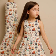 Tela de vivero boho de acuarela de zorro de conejo