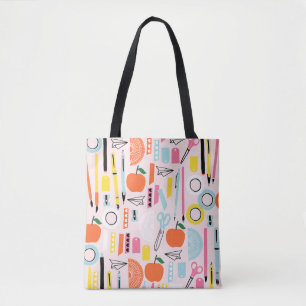 Tela De vuelta al bolso de tote de la escuela
