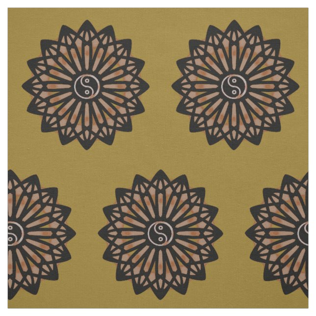 Tela de Yin Yang - café Brown (Retal)