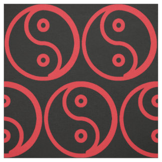 Tela de Yin Yang - negro, rojo