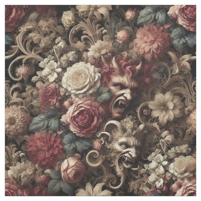 Tela Decadent Devilry - Tile de declaración gótica (Retal)