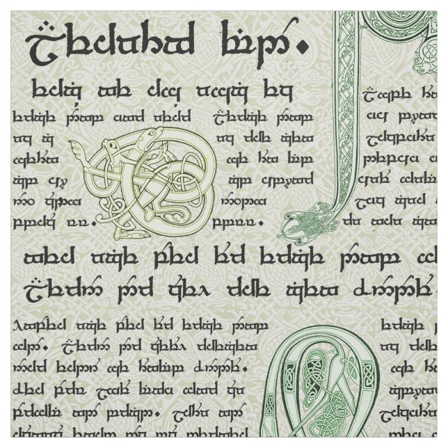 Tela Dechado céltico en verde (Retal)