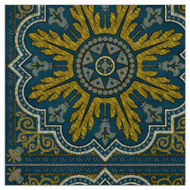 Tela Deco de punto estrella azul y dorado