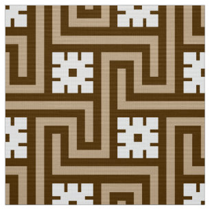 Tela Deco Greek Key, Taupe Marrón y Marrón