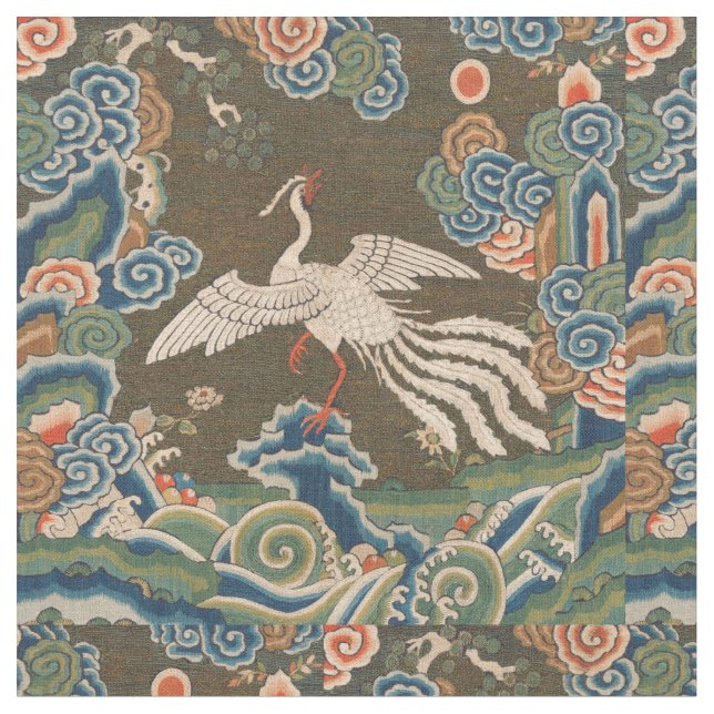 Tela Decoración antigua china de aves (De cerca)