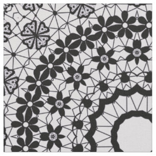 Tela Decoración de encaje gris negro ornamental sin mar