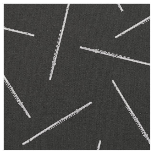 Tela Decoración musical de flauta (De cerca)