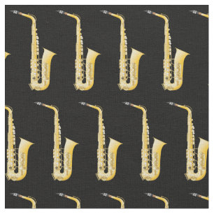 Tela Decoración musical saxofónica