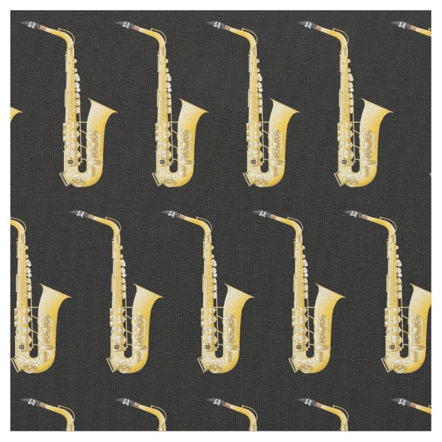 Tela Decoración musical saxofónica (De cerca)