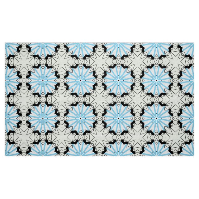 Tela Decorative blue and black geometric pattern  ("Cuarto gordo" (fat quarter))