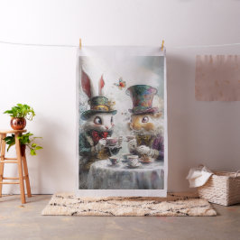 Tela Decoupage Whimsical Rabbits en Alice Wonderland