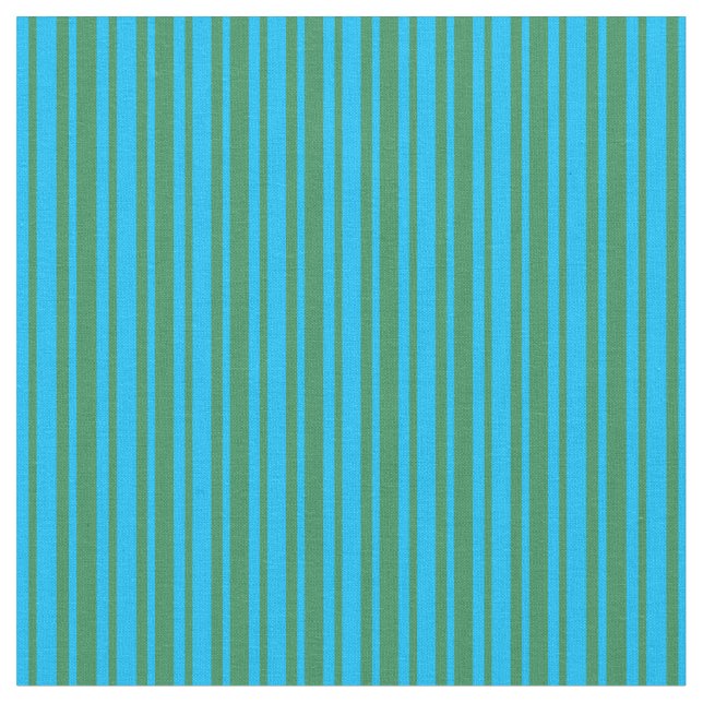 Tela Deep Sky Blue & Sea Green Color Stripes (De cerca)