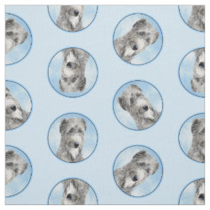 Tela Deerhound escocés Pintando Arte Gris Original Perr