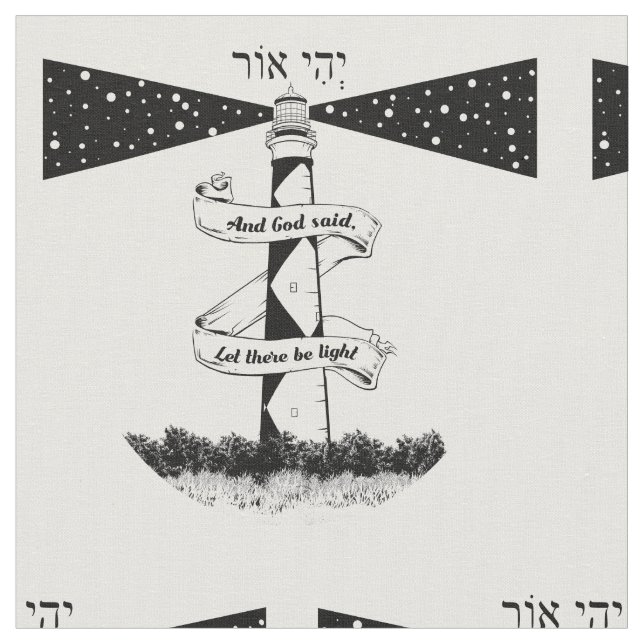 Tela DEJEN QUE HAYA Faro LUJO blanco y negro (De cerca)