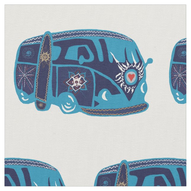 Tela del algodón de Hippie Van Custom Combed (56" (De cerca)