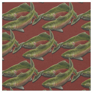 Tela del arte de los pescados de los salmones de