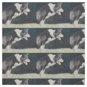 Tela del arte del perro de la acuarela del perfil