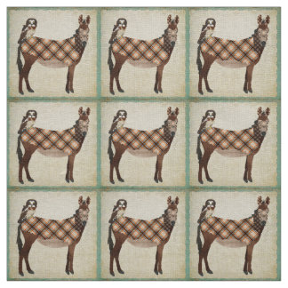 Tela del burro y del búho de la tela escocesa