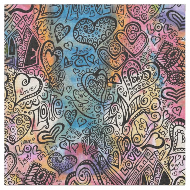 Tela del Doodle del amor (De cerca)