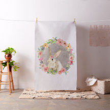 Tela del edredón del cuarto de niños del conejo de