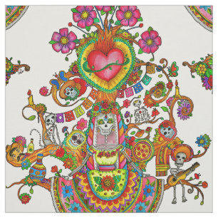 Tela del estilo del tatuaje con el árbol de