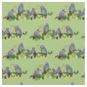 Tela del fiesta del loro del gris africano (verde)