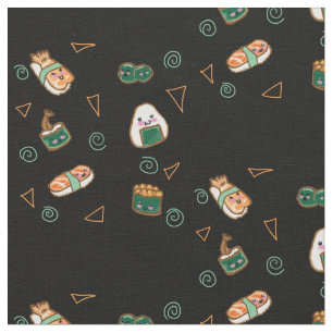 Tela del fiesta del sushi de Kawaii