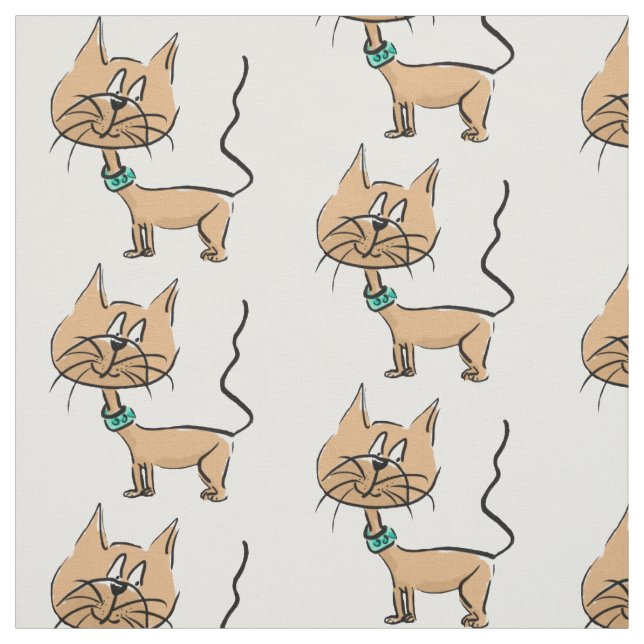 Tela del gato del dibujo animado (Retal)