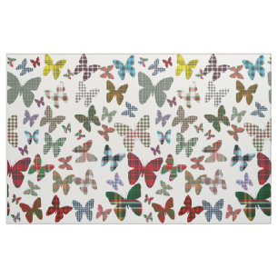 Tela del modelo de mariposas del tartán