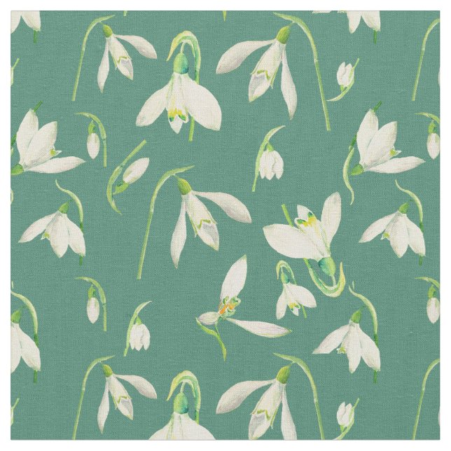 Tela del modelo de Snowdrops de la acuarela (De cerca)