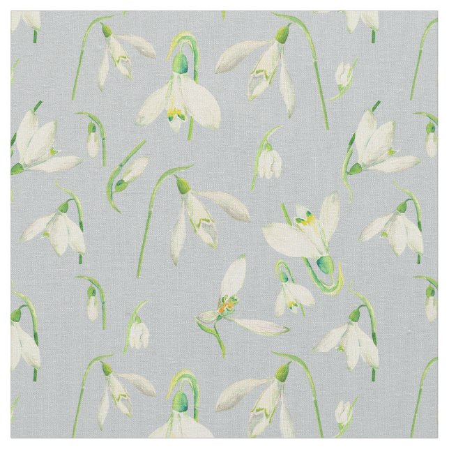 Tela del modelo de Snowdrops de la acuarela (De cerca)