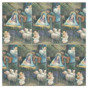 Tela del navidad del vintage de la natividad