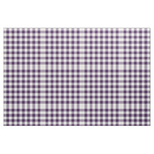 Tela del patrón de bloques de Gingham púrpura y bl