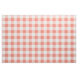 Tela del patrón de Gingham de Coral