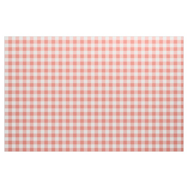 Tela del patrón de Gingham de Coral ("Cuarto gordo" (fat quarter))