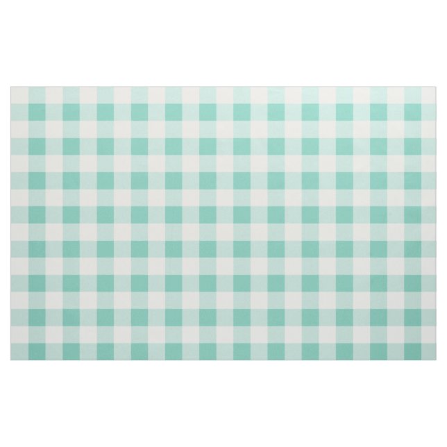 Tela del patrón de Gingham de Turquoise (Yarda)