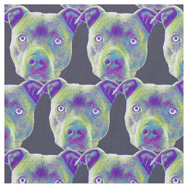 Tela del personalizado del perro de Pitbull (De cerca)