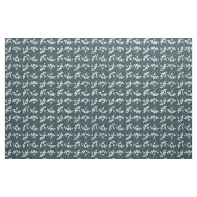 Tela del trullo de la flor blanca ("Cuarto gordo" (fat quarter))