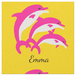 Tela Delfines rosados bailando