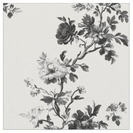 Tela Delicado patrón de toile floral negro