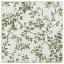 Tela Delicado Toile Floral Verde