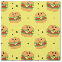 Delicioso patrón de cheeseburger kawaii sobre amar