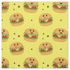 Tela Delicioso patrón de cheeseburger kawaii sobre amar