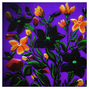 Tela Delight in Naranja & Purple Fabric