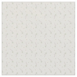 Tela Delineado Botánico de Lavanda Delicada y Abeja